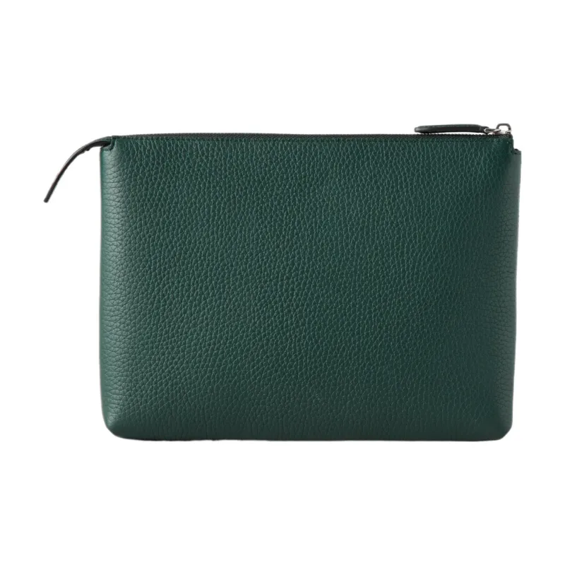 Mulberry Grain Cow Leather IPad Case Clutch Men's Mulberry Green-2