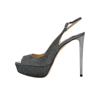 Jimmy Choo Selma Strap Sandals 12cm Women's Gray