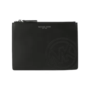 MICHAEL KORS Cow Leather Clutch Small Size Men's Black