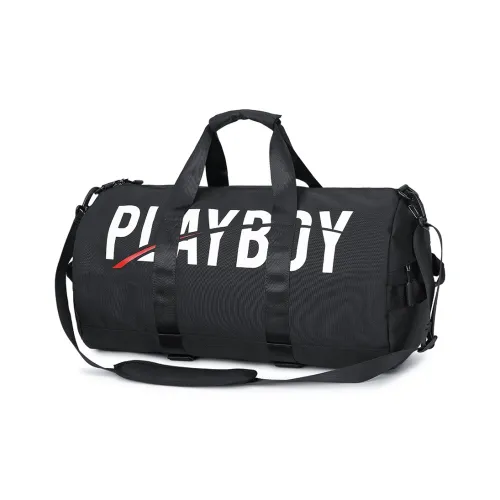 Playboy Fabric Gym Bag Portable Crossbody Travel Bag Large Size Men's Black