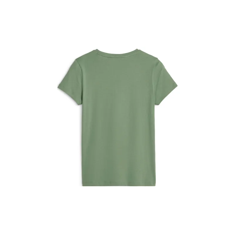 PUMA ESS Essentials+ Metallic Logo Femme T-Shirt Women's Green-1