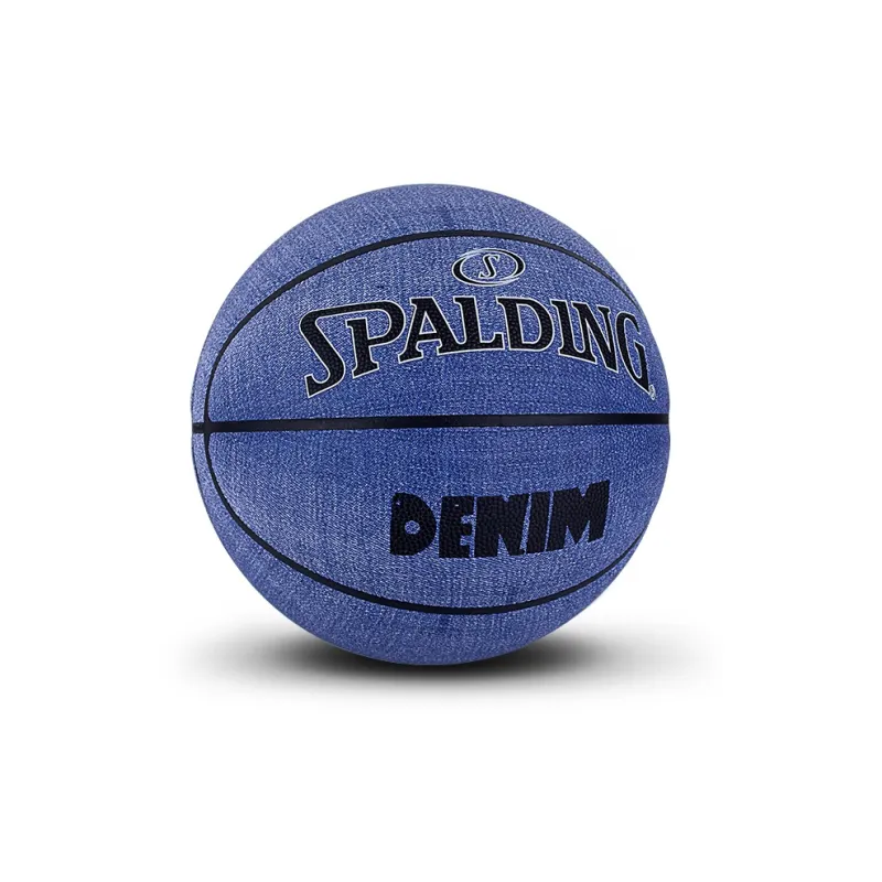 SPALDING Denim Collection PU Basketball Blue Black Size 7 Training-2