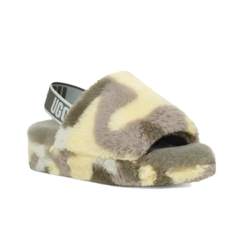 UGG Fluff Yeah Slide Camopop Moss Green Women's-3