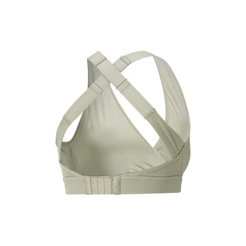 PUMA Yogini Mid Impact Yogini Cross Over Bra Sports Underwear Women's Green-1