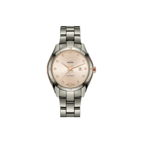 RADO Automatic Mechanical Movement Women's Watch 36mm Pink Watch Dial Ceramic Watch Case Ceramic Strap