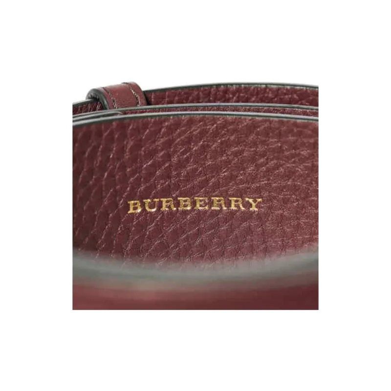 Burberry Grained Leather Bag Straps Small Size Women's Dark Purple Red-1