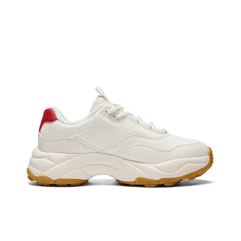 Kappa Anti Slip Wear Resistant Low Top Chunky Sneakers Unisex White-1