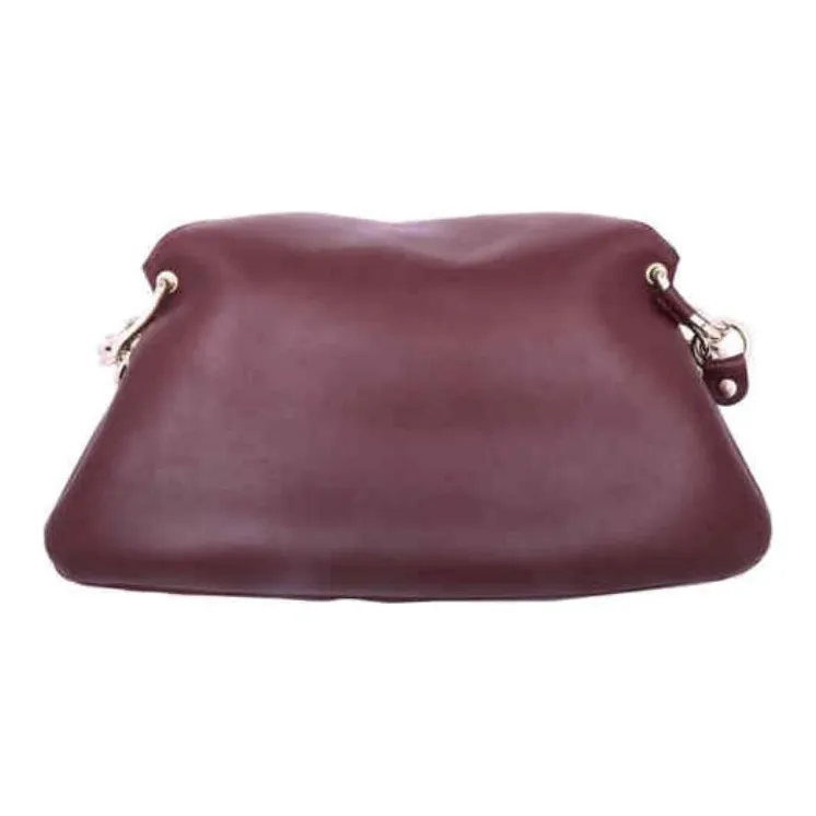 Chloe Juana Shiny Calfskin Handbag Shoulder Bag Women's Burgundy-2
