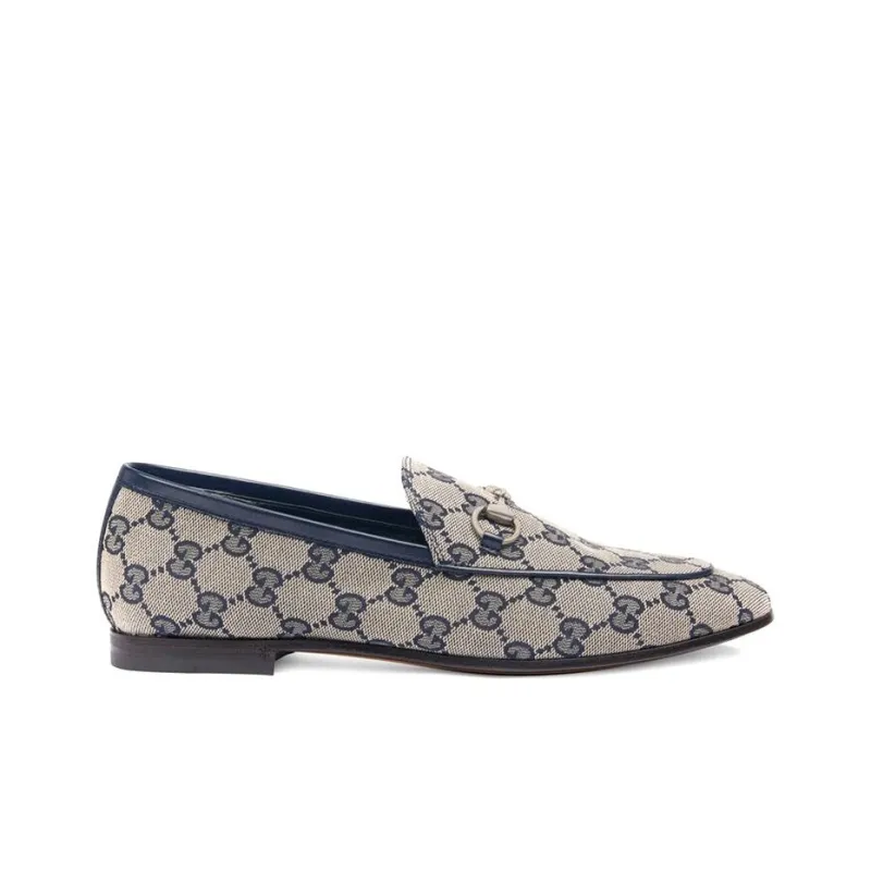GUCCI Jordaan Loafer Blue Gg Canvas Women's-1