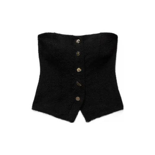 ZARA Strapless Tops Women's Black