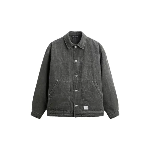 ZARA Jackets Men Marbled Gray