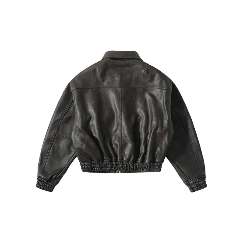 Apparition Leather Jacket Coat Unisex Coffee-1