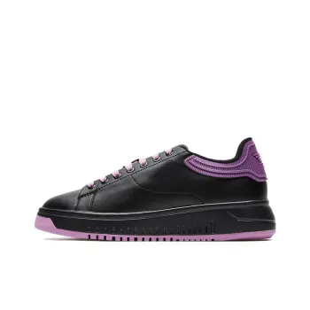 EMPORIO ARMANI Low Top Skateboard Shoes Women's Black Purple