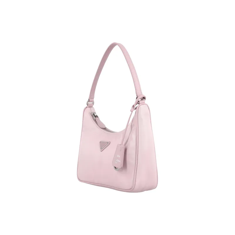 PRADA Re Edition Recycled Nylon Fabric With Saffiano Leather Trim Shoulder Bag, Handbag Mini Women's Snow Pink-2
