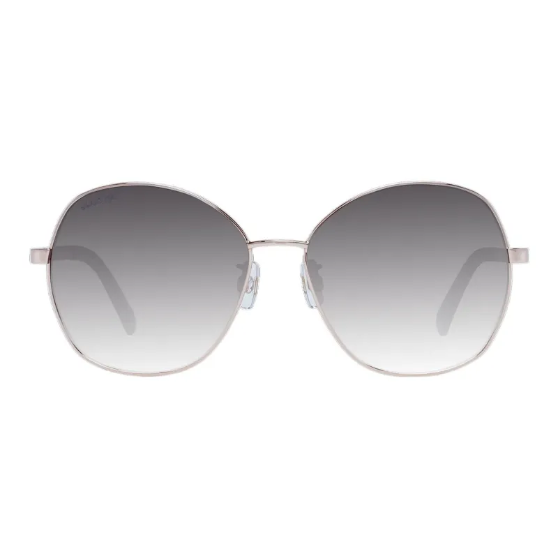 Swarovski Rose Gold Metal Irregular Shape Sunglasses Women's Gray-1