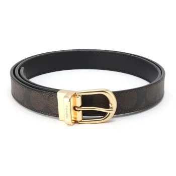 COACH Cow Leather Leather Belts Women's Brown Width  2.5cm