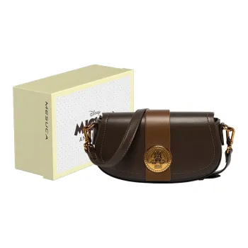 MESUCA Minnie Mouse Co branded Model Disney Collection PU Shoulder Bag Chain Crossbody Bag Women's Dark Coffee