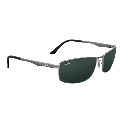 RayBan Metal Rectangular Sunglasses Men's Gray