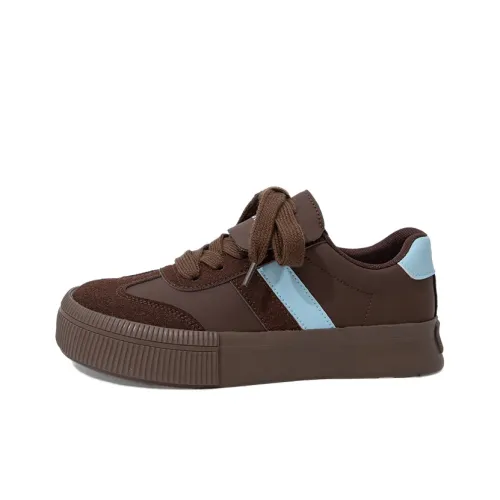 Feiyue Skateboard Shoes Women's Low-Top Brown/Light Blue