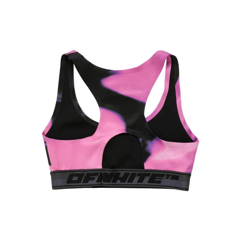 OFF WHITE Liquid Melt Logo Print Sports Bra Pink/Purple/Black-1
