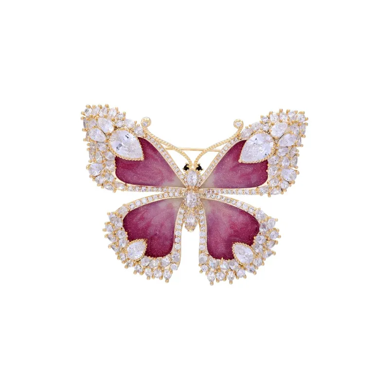 ROYALSASA Faux Crystal, Copper Brooches Women's-4