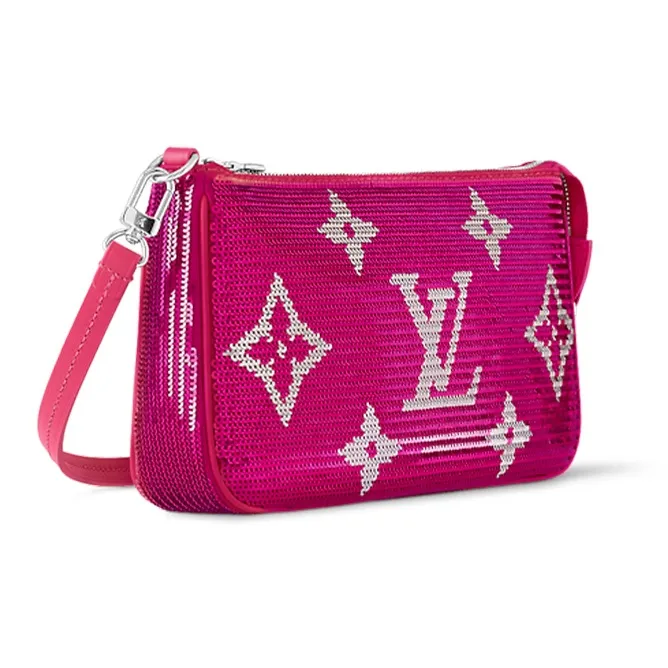 LOUIS VUITTON Pochette Accessories Fuchsia Gold-1