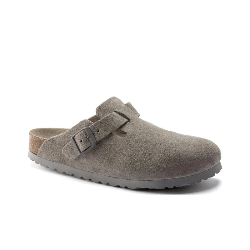 Birkenstock Boston Soft Footbed Regular 'Suede Stone Coin'-1