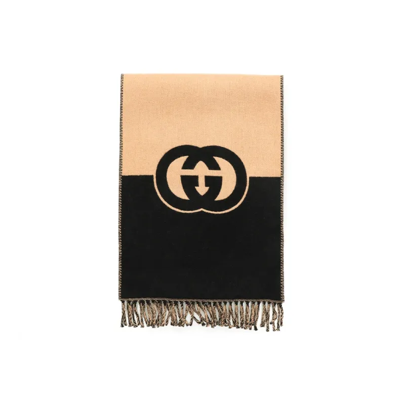 GUCCI Interlocking G Fringed Scarf-2