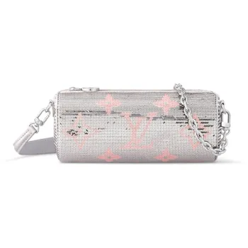 LOUIS VUITTON Papillon Pouch Silver Pink