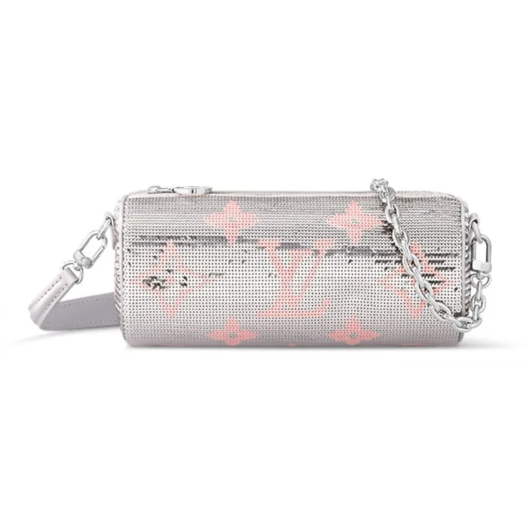 LOUIS VUITTON Papillon Pouch Silver Pink-0