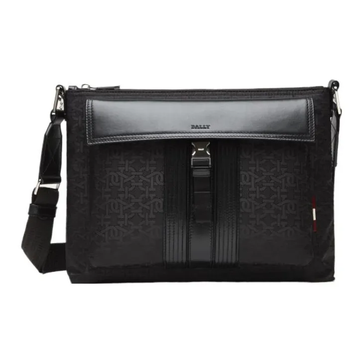 BALLY Nylon And Leather Reporter Bag Crossbody Bag Shoulder Bag Men's Black-0