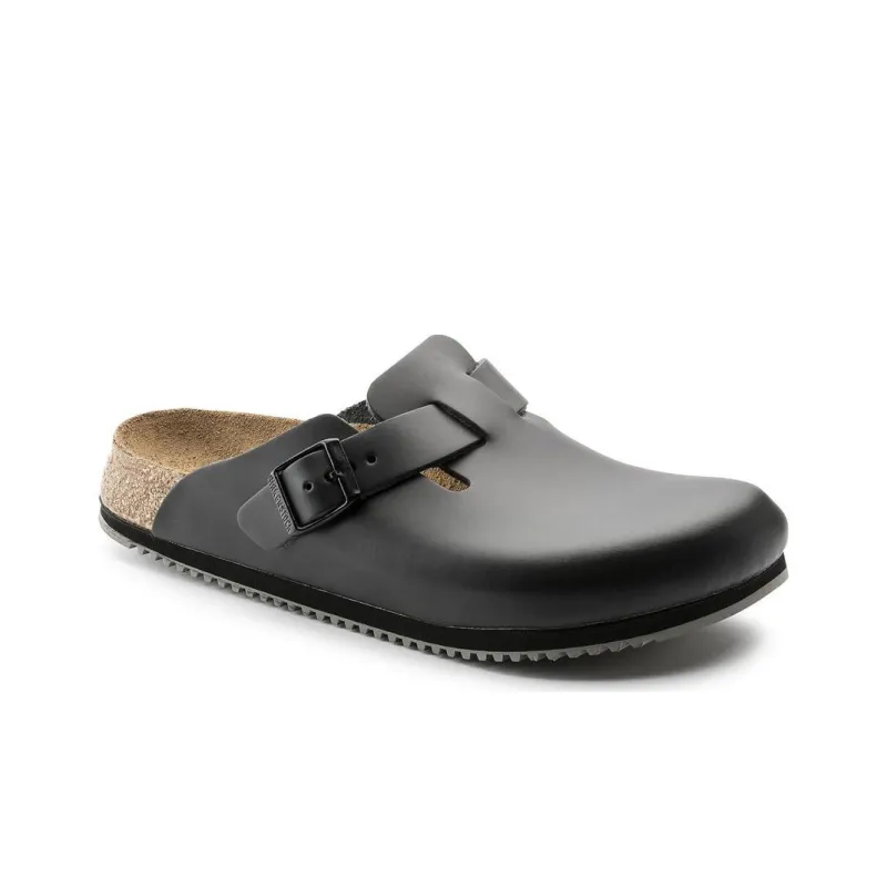 Birkenstock Boston Super Grip Natural Leather 'Black'-1