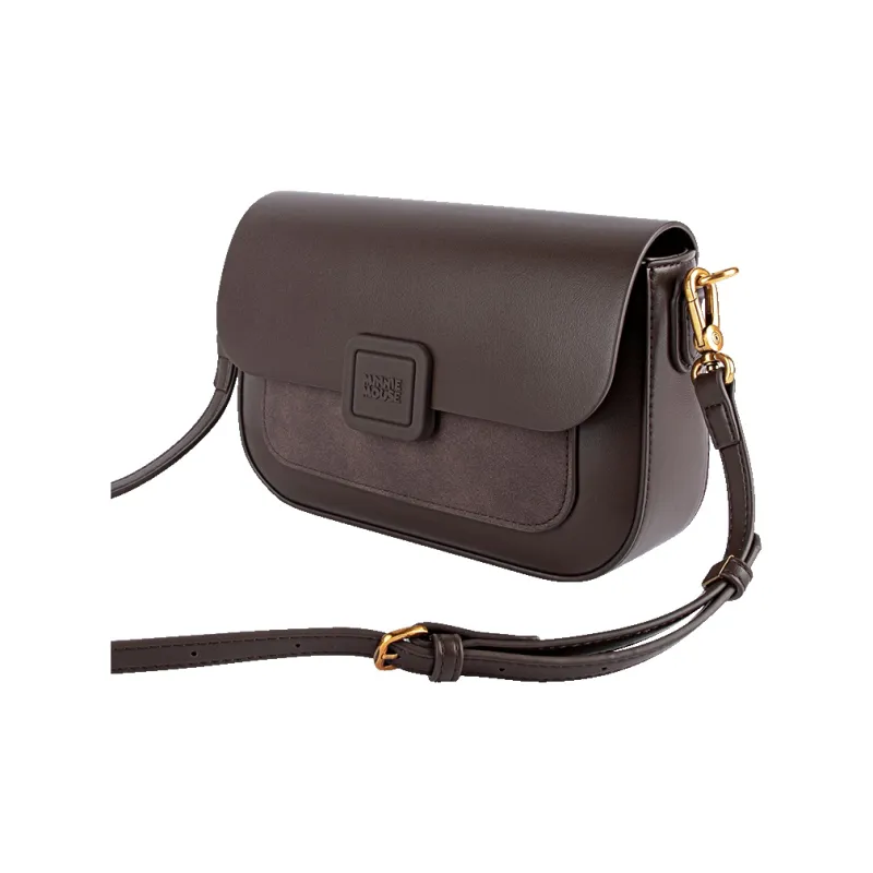 MESUCA ×Disney/Disney Minnie Collaboration PU Crossbody Bag Shoulder Bag Small Size Women's Dark Coffee-2