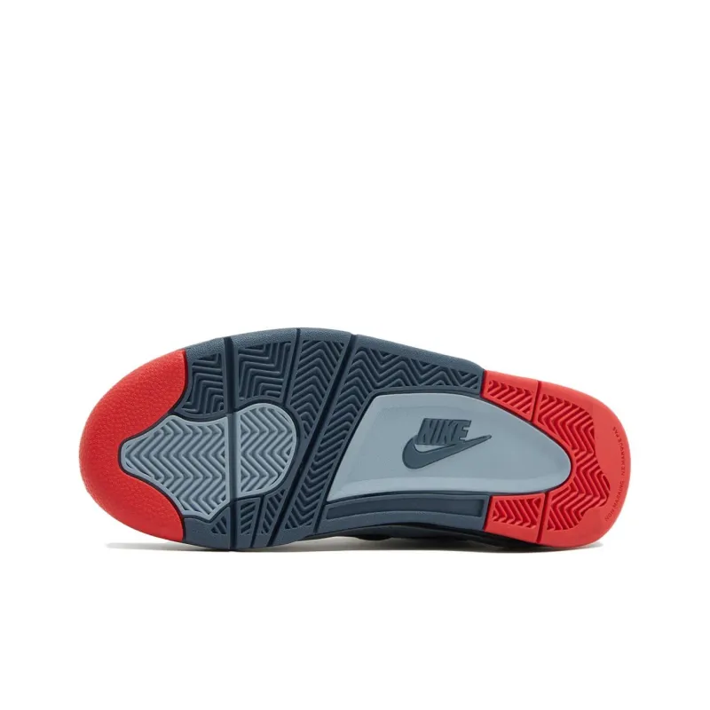 Nike Air Flight 89 Slip Resistant Mid Top Vintage Basketball Shoes Men's Black Red-4