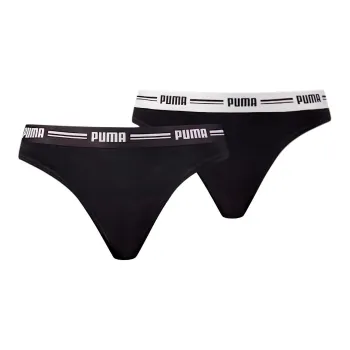 PUMA Women's String 2 Pack Underpants Women's 2 Pack Black