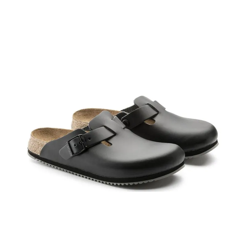 Birkenstock Boston Super Grip Natural Leather 'Black'-2