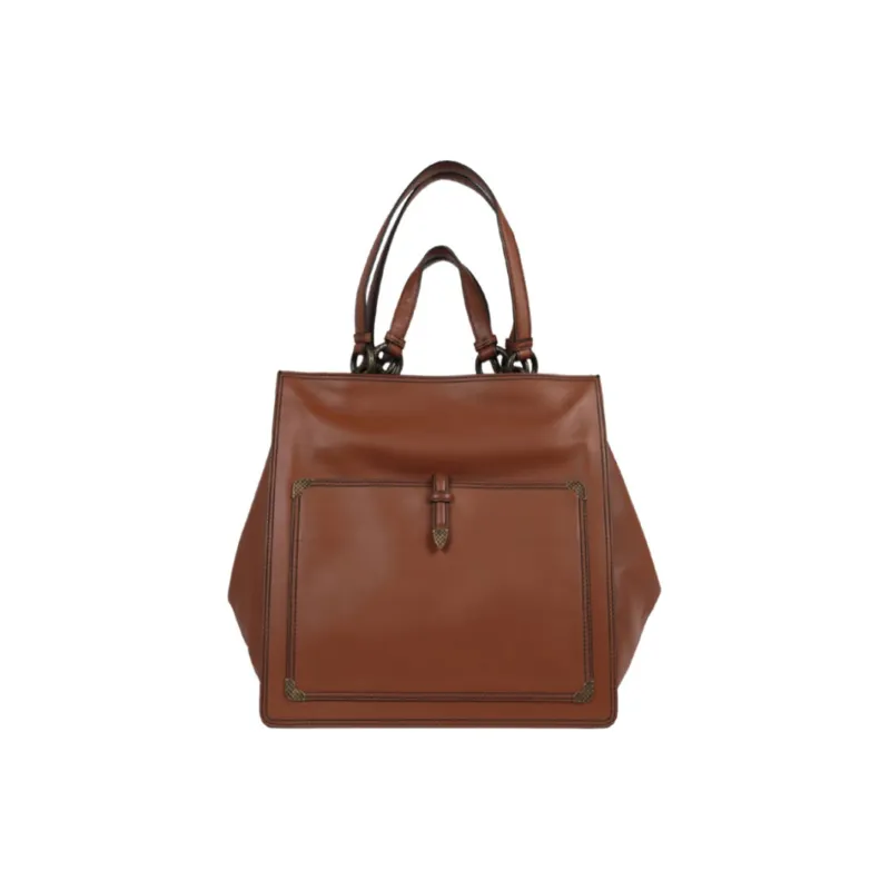Bottega Veneta Leather Tote Bag Shopping Bag Shoulder Bag Handbag Regular Women's Brown-0
