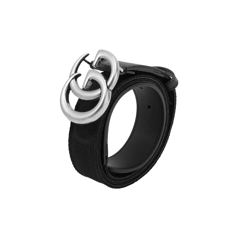 GUCCI Leather Belts Men's Black Width 3CM-1