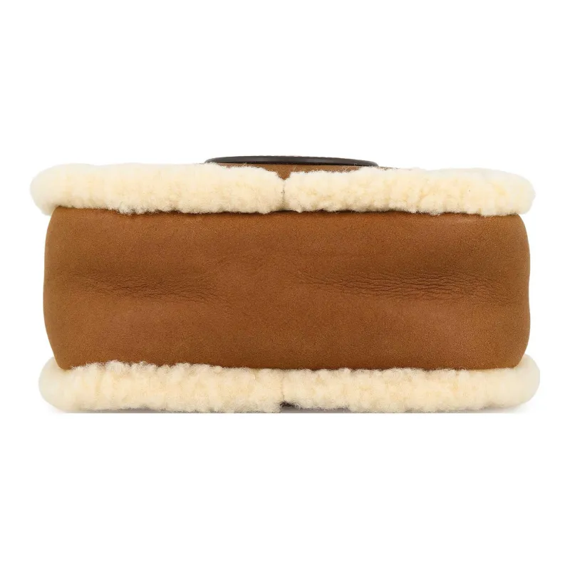 TORY BURCH Shearling Fleece With Leather Camera Crossbody Bag Mini Women's Brown-4