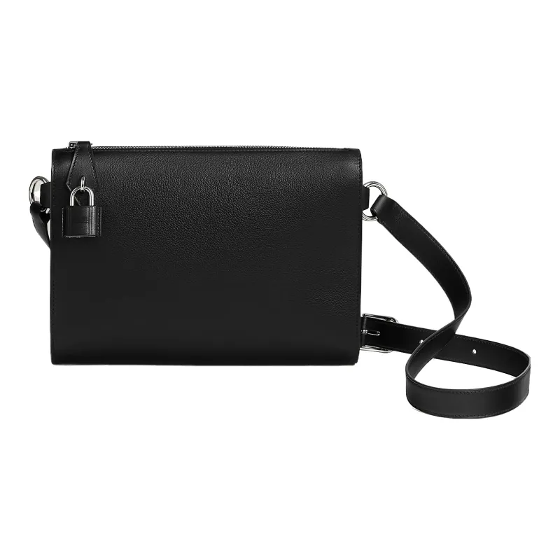 HERMES Nouvelle Pochette Urbaine Evergrain Calfskin Shoulder Bag Crossbody Bag Women's 89 Noir Black-0