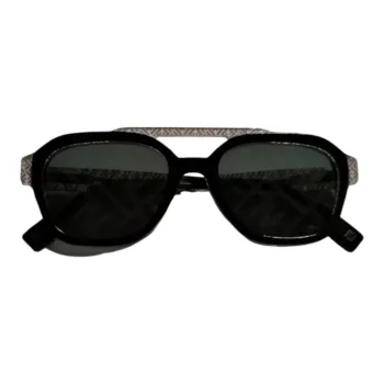 FENDI Acetate Aviator Sunglasses Unisex Black