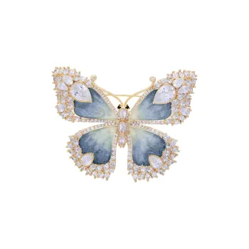 ROYALSASA Faux Crystal, Copper Brooches Women's
