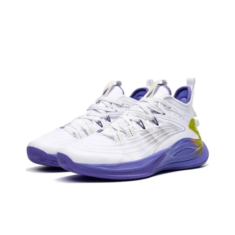 XTEP Light Feather 3rd Low Top Performance Basketball Shoes Men's White Yellow-2