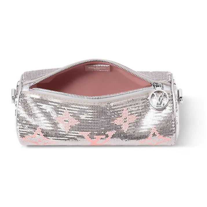 LOUIS VUITTON Papillon Pouch Silver Pink-3