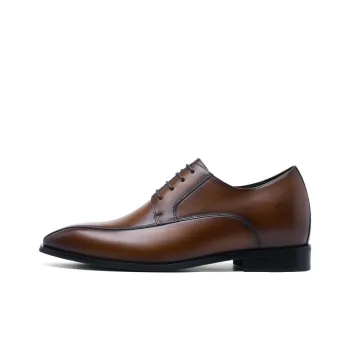 He Jinchang Derby Shoes Dress Shoes Men's Brown