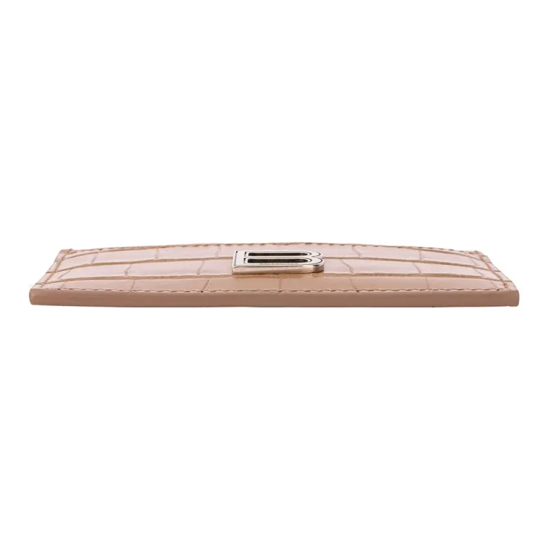 Balenciaga Hourglass Cow Leather Card Clip Card Holder Regular Women's Khaki-3
