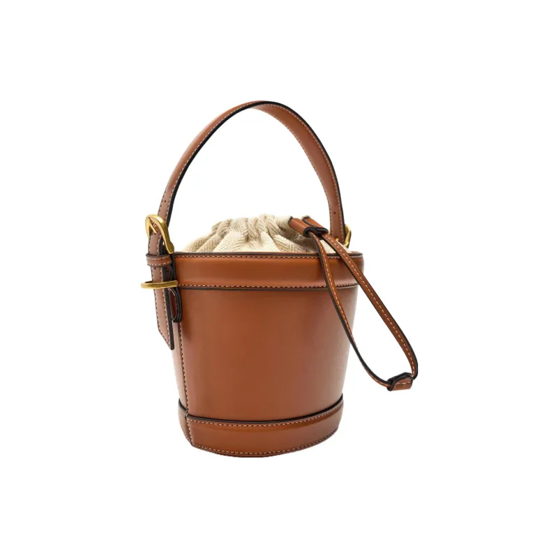 ZARA Polyurethane Bucket Bags One Shoulder Handbag Crossbody Bag Small Size Women's Yellow-1