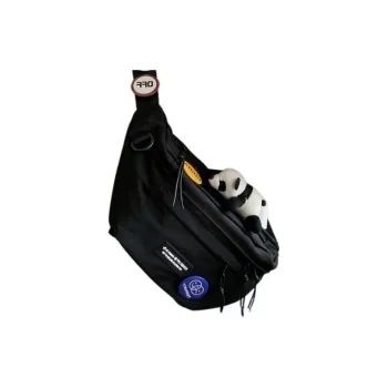 KAKAXI Polyester Crossbody Bags Fanny Pack Unisex Black/White