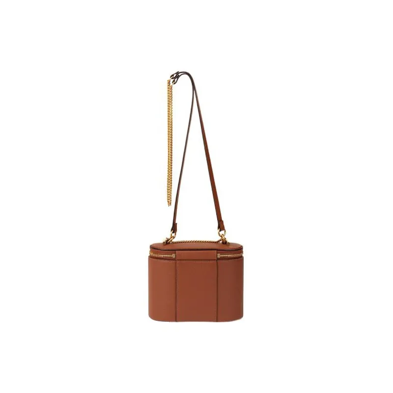 Chloe Marcie Calfskin One Shoulder Crossbody Makeup Bag Mini Women's Brown Yellow-1