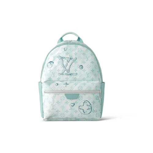 LOUIS VUITTON Discovery Leather Backpack Small Size Men's Light Blue